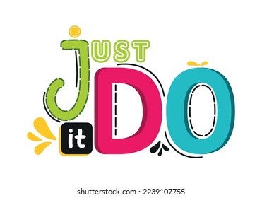 Kreativ einfach Leben und positives Zitat Typografie für Post-Element-Zitat in Cute animierte Illustration auf weißem Hintergrund