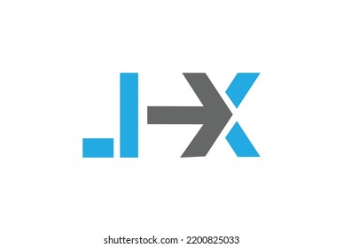 Carta creativa JX con flecha. Diseño moderno de logotipos XJ para empresas