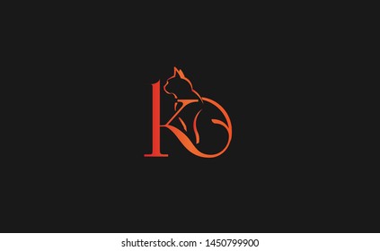 A creative K letter design with a cat face