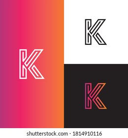 Creative K Letter illustration logo for financial company.