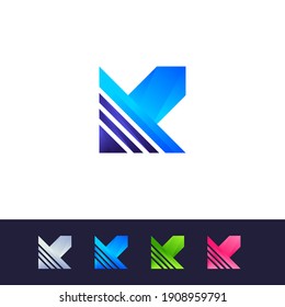 Creative K Letter Logo Design - K Logo Design Vector - Awesome K Icon Template