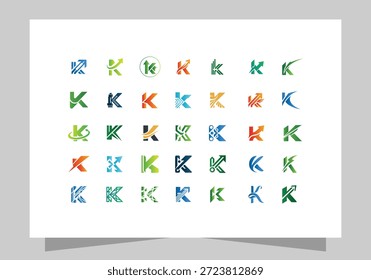 Logotipo creativo de la letra K, diseño de Vector de Colección de las Variantes del logotipo de la letra K