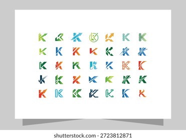 Creative K Letter Logo, Luxury Letter  K Logo Variations Collection vector design