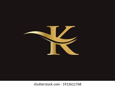 Creative K letter with luxury concept. Modern K Logo Design for business and company identity.
