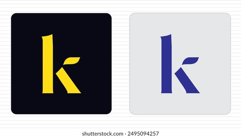 Creative K Letter Vector Typography Logo Design, Minimal Monogram Vector Sign. K Character Logotype Symbol. K Icon Design