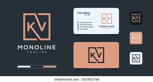 Creative k and v logo or k v logo design templates.