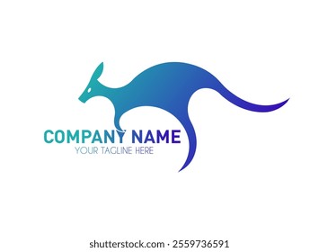 Creative Kangaroo animal logo design. Jump kangaroo logo template design for brand or company