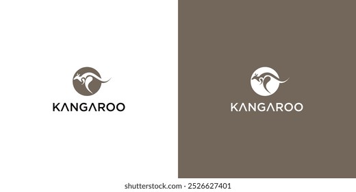 Creative kangaroo logo design with unique concept premium vector