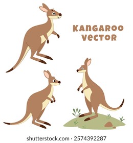 Creative Kangaroo Silhouette and icon