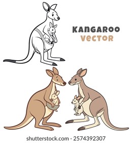 Creative Kangaroo Silhouette and icon