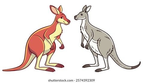 Creative Kangaroo Silhouette and icon