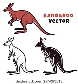 Creative Kangaroo Silhouette and icon