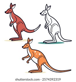 Creative Kangaroo Silhouette and icon