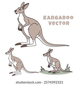 Creative Kangaroo Silhouette and icon