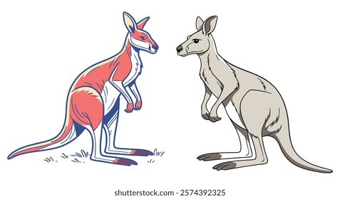 Creative Kangaroo Silhouette and icon