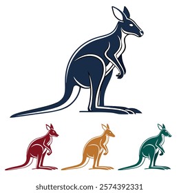 Creative Kangaroo Silhouette and icon