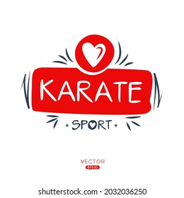 Creative (karate) Sport sticker, logo template, vector illustration.
