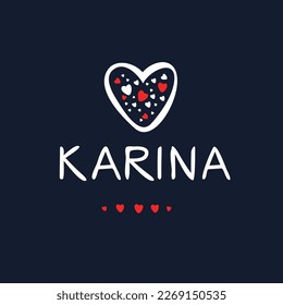 Nombre creativo (Karina), ilustración vectorial.