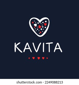 Creative (Kavita) name, Vector illustration.