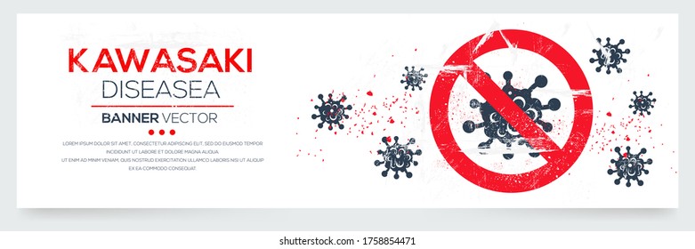 Creative (Kawasaki disease) warning sign Banner  ,Vector illustration.