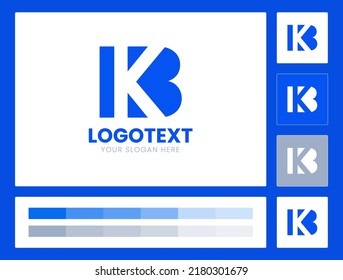 Plantilla de logotipo abstracto con monograma de letras kb creativas.