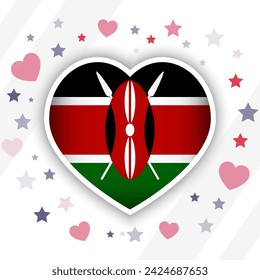 Creative Kenya Flag Heart Icon