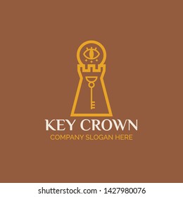 Creative Key Crown Design with Illuminati Sign