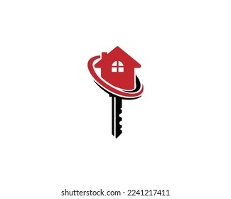 Design des Creative Key House Security Logos. Home verkaufen, Haus kaufen, Realität kaufen Vektorgrafik.