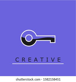 Creative Key Logo. with a unique and charming shape. logo, design, identity, concept