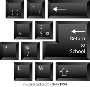 Creative keyboard with back to school key on return
