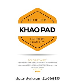 Creative (Khao Pad) logo, Khao Pad sticker, vector illustration.