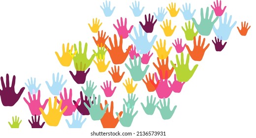 Creative Kids Handprints Preschool Education Concept Stock Vector ...