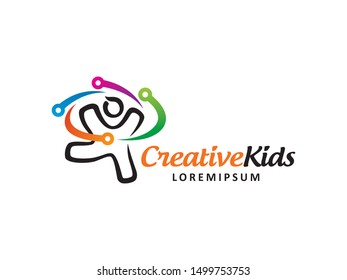 Creative Kids logo symbol or icon template