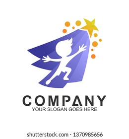 Creative Kids Logo, We Care Logo,Kid Support,Foundation Community,Children Reach Stars