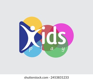 creative kids play icon logo design template