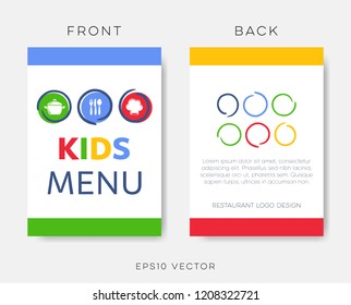 Creative kids restaurant menu template vector brochure design
