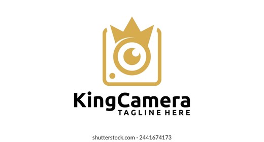 creative king camera logo design, crown and camera logo design, logo design templates, symbols, icons, creative ideas.