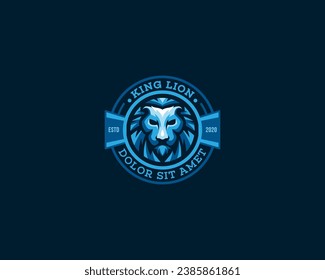 Creative king of lion esport logo