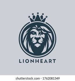 Creative King Lion Head Logo Symbol Design Illustration