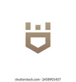 Diseño creativo del logotipo del escudo del rey. Vector Premium