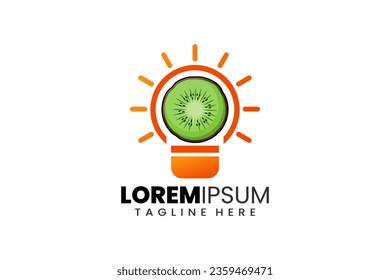Creative kiwi bulb lamp logo template designs concept vector inspiration education logo symbol