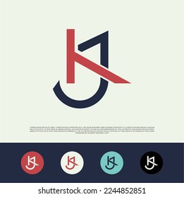 creative KJ combines logo. KJ joint logo. letter KJ logo design - Vector.
creative K letter formed by parallel lines.
