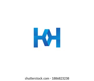 Creative KK and blue shape logo icon design template