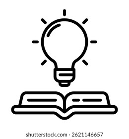 Creative knowledge and innovative learning icon	
