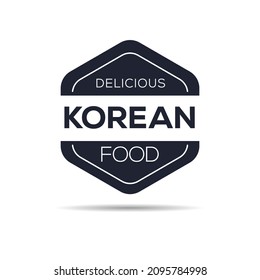 Creative (Korean food) logo, sticker, badge, label, vector illustration.