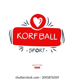 Creative (korfball) Sport sticker, logo template, vector illustration.