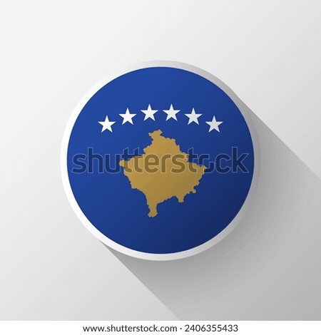 Creative Kosovo Flag Circle Badge