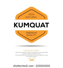 Creative (Kumquat), Kumquat label, vector illustration.