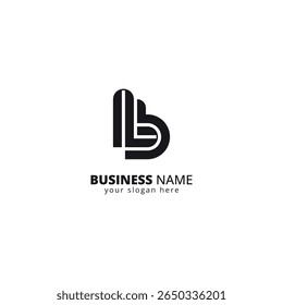 Creative L and B Letter Logo, Bold Monogram Design.