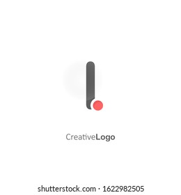 Creative L Letter Logo with Dot. Design Vector Logo Template.